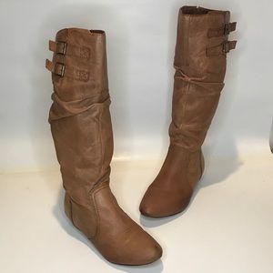 Steve Madden Brown Leather Boots Size 7M Branddy